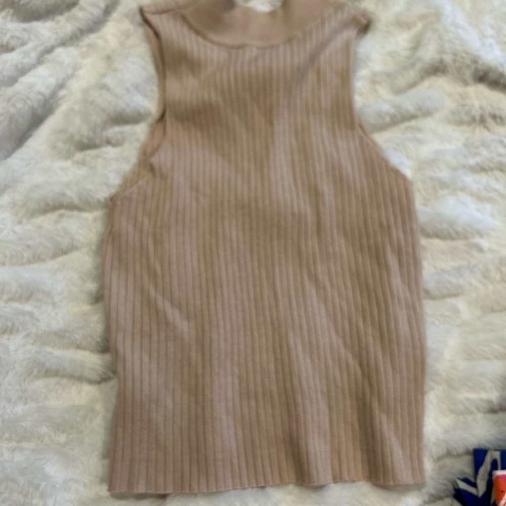 Tan Tank Sleeveless Top